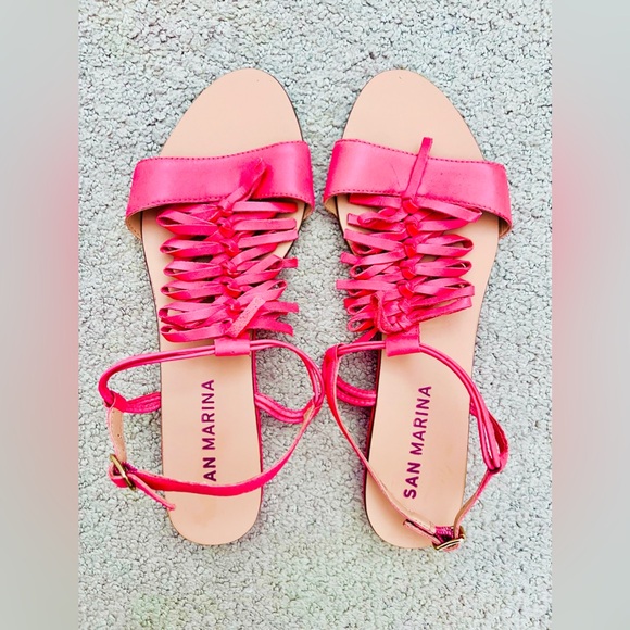 SAN MARINA Shoes - SAN MARINA SANDALS “Variana Corail/8” in POPPY PINK🌺 (Size: 39) **BRAND NEW!🎁👡**